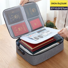 Belge Evrak Pasaport Saklama Düzenleyici Çanta Kilitli Seyahat Organizer Çantası