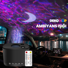 Led Animasyon Projektör Uzay Gece ve Parti Ambiyans Lambası SİYAH