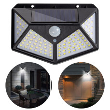 Güneş Enerjili Bahçe Aydınlatma Lambası Villa Balkon Garaj Kapısı Aplik Solar 100 Led Lamba