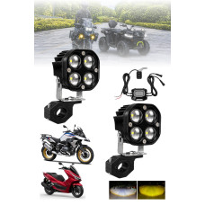 Motosiklet Sis Farı Full Set Tüm Montaj Aparatları ve Sis Farı Takımı Kablo Seti ile Kolay Kurulum