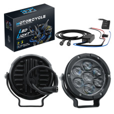 Motosiklet Profesyonel Sis Farı Seti Bluetooth Kumandalı 5 Modlu Beyaz Sarı Sis Farı  Metal Gövde 130W