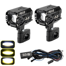 Motosiklet Led Sis Farı Seti 5 Mod Yüksek Performans Kablo Kumanda Ve Ayaklı Set Kolay Montaj  Lamba