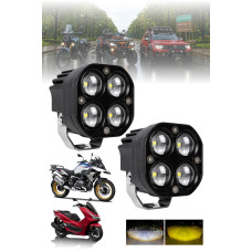 Off Road 3 inç Çift Renk Beyaz Sarı Kare Spot Çalışma Ve Sis Lambası 2 ADET