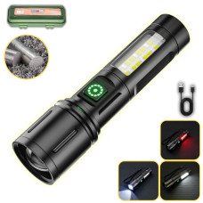 Metal LED El Feneri SOS Flaş Uzun Menzil 7 Mod Kamp Araç İçi Piknik için Ultra Güçlü Fener ve Işıldak