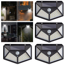 Güneş Enerjili Bahçe Aydınlatma Lambası Villa Balkon Garaj Kapısı Aplik Solar 100 Led Lamba