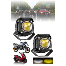 Motosiklet  Sis Farı Lazer Led Beyaz Sarı Renk Metal Kasa 2 ADET Takım Motosiklet Aksesuar Lamba