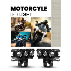 Motosiklet 3 Led Lazer Sis Farı 1 ADET Metal Kasa Baykuş Model Delici Beyaz Sarı Çift Renk 12-80 V